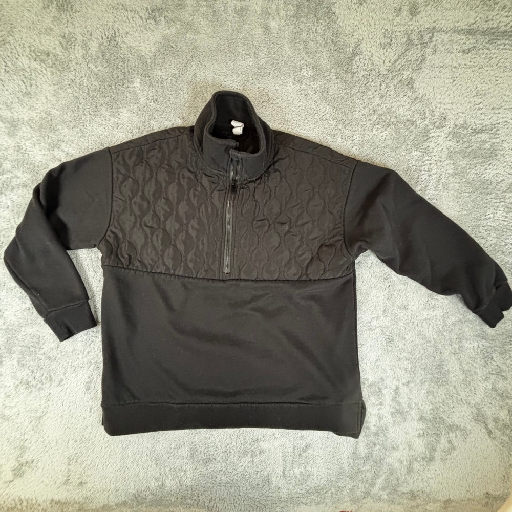 90 Degree by Reflex Snowrider Silicon Fleece 1/2 Zip Pullover Black Small